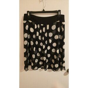 Ann Taylor Skirt Womens Size 6 Silk Chiffon Polka Dot Whimsy Preppy Nwt Zip